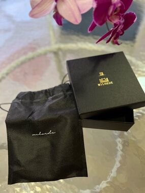 Milor Black Box with Gold Logo and Black Drawstring Pouch